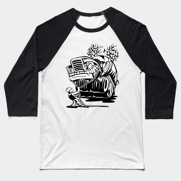 Cement Truck Mixer Cartoon Baseball T-Shirt by hobrath